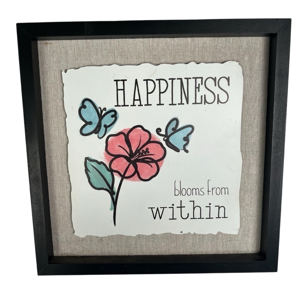 Happiness Blooms Within Wall Art- Wood and Metal
